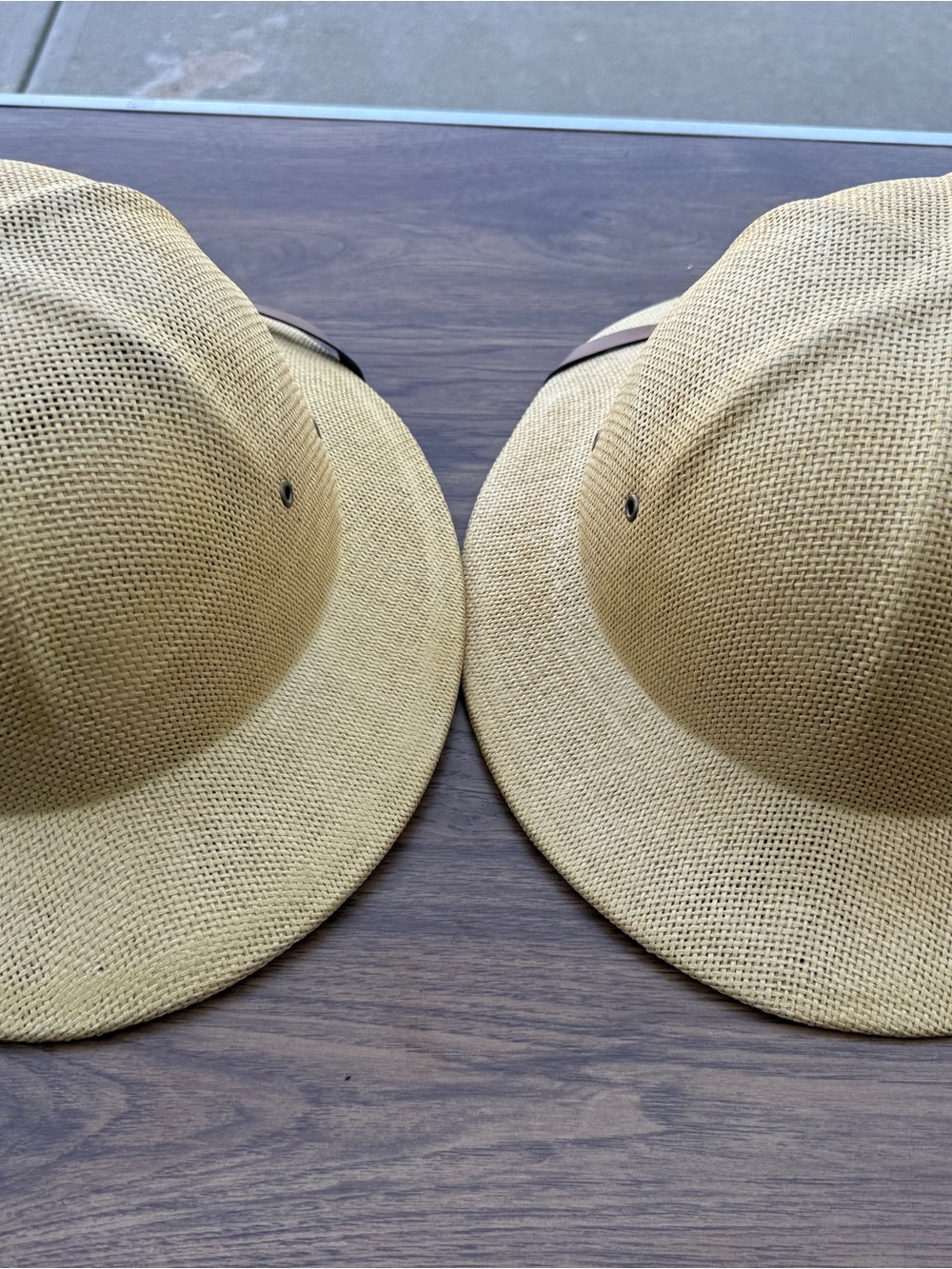 2 x Pacific Safari Wide Brim Hat Beige Tan.  One Size Fits All